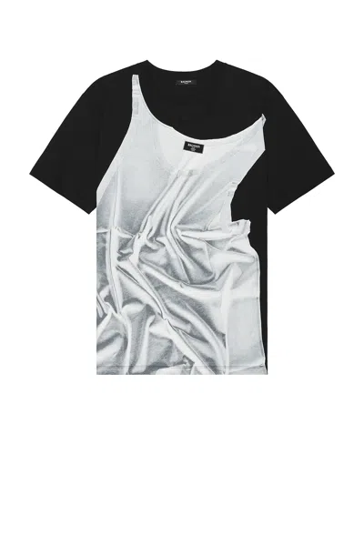 BALMAIN TANK TOP TROMPE L'OEIL T-SHIRT