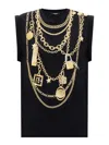 Balmain Chain Print Sleeveless Top In Black