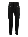 Balmain Stretch Cotton Cargo Trousers In Black