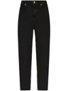 Balmain Logo Patch Tapered-leg Jeans In Black