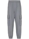 Balmain Double Crepe Wool Cargo Trousers In Grey