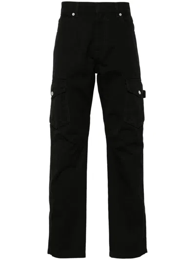 Balmain Logo-patch Tapered Trousers In Black