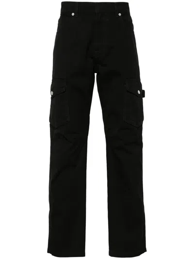 Balmain Logo-patch Tapered Trousers In Black