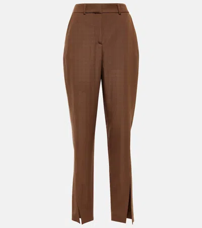 Balmain Wool Trousers In Brown