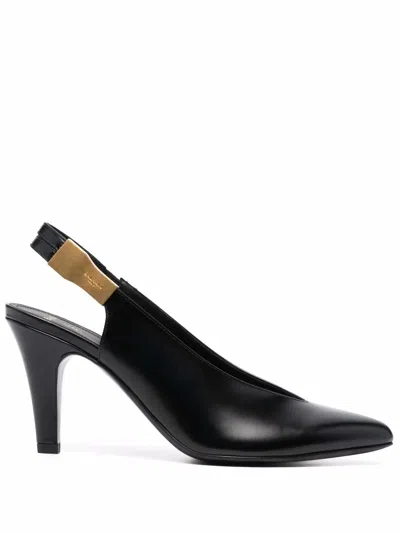 Balmain Tara Glossed Leather Pumps In Black