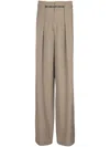 Balmain Men's Taupe Cupro Pleated Pants