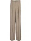 Balmain Men's Taupe Cupro Pleated Pants In Grey