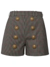 Balmain Women's Hw 8 Btn Prince Of Wales Pleated Sh Pant In Efz