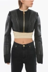 Balmain Technical Fabric Cropped Jacket With Golden Zip