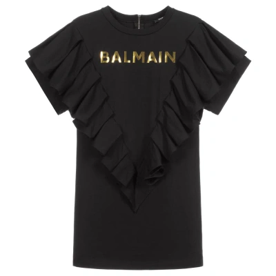 Balmain Teen Girls Black Jersey Dress