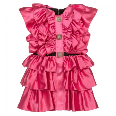 Balmain Teen Girls Pink Ruffles Dress
