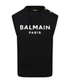 Balmain Teen Logo Sleeveless Top In Black