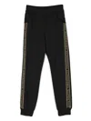 Balmain Glitter-logo Cotton Jersey Sweatpants In Black