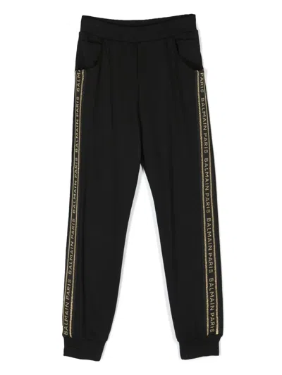 BALMAIN TEEN LOGO TAPE TRACK PANTS