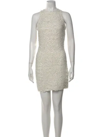 Pre-owned Balmain Terry Cloth Mini Dress W/ Tags In White