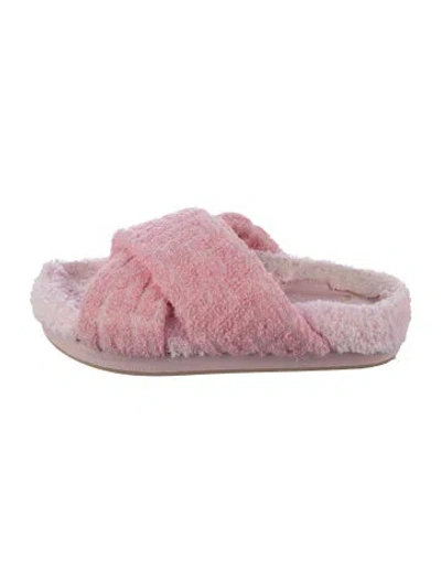 Pre-owned Balmain Terry Cloth Slides In Pink