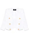 Balmain Double-breasted Spencer Jacket Gold Buttons In White