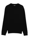 Balmain Textured Crew-neck Jumper In Black