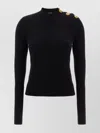 Balmain Eco-cashmere Button Sweater Sweaters And Cardigans Black In Black