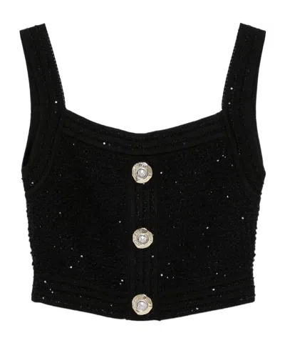 BALMAIN BALMAIN TWEED CROPPED TOP