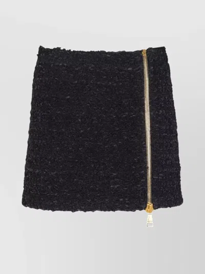 BALMAIN TEXTURED FABRIC HIGH WAIST MINI SKIRT