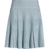Balmain Textured Knit Flared Skirt In Blue