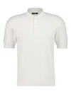 Balmain Textured Knitted Polo Shirt In White