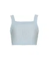Balmain Knitted Stripe Crop Top In Blue