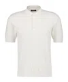 Balmain Textured Knitted Polo Shirt In White