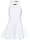 Balmain Halter Double-collar Sleeveless Mini Flare Dress