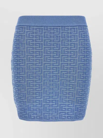 BALMAIN TEXTURED PATTERN MINI SKIRT WITH ELASTIC WAISTBAND