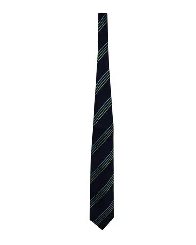 Balmain Textured Stripe Tie In Multicolor Silk