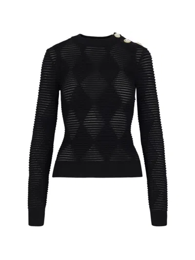 Balmain Textured Sweater - Black