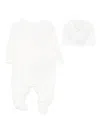 Balmain Textured Wool Babygrow Hat In White