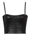 Balmain Leather Top With Thin Shoulder Straps In Black