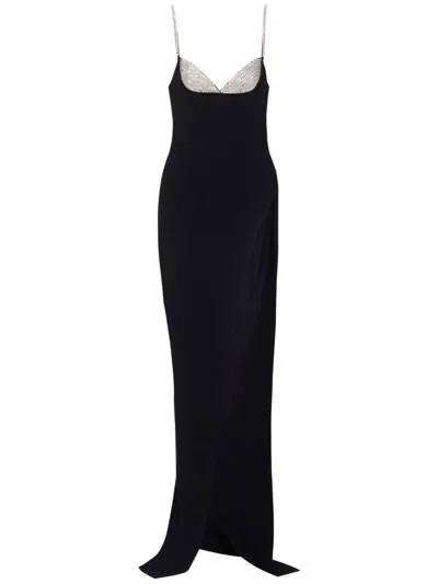 BALMAIN BALMAIN THIN STRAP KNIT LONG SLIT DRESS CLOTHING