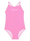 Balmain Thin Straps Swimsuit In Pink