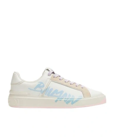 Balmain B-court Low-top Sneakers In White