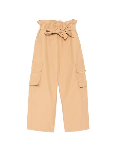 Balmain Kids' Tied-waist Trousers In Brown