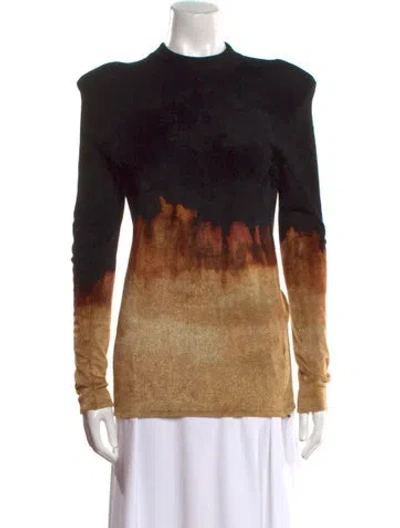 Pre-owned Balmain Tie-dye Print Crew Neck Sweater In Black