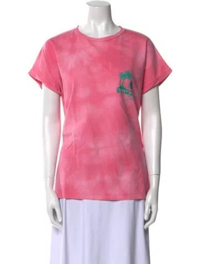 Pre-owned Balmain Tie-dye Print Crew Neck T-shirt In Pink