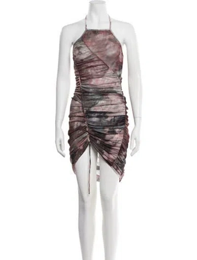 Pre-owned Balmain Tie-dye Print Knee-length Dress In Pink