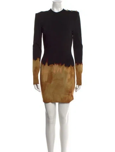 Pre-owned Balmain Tie-dye Print Mini Dress In Black