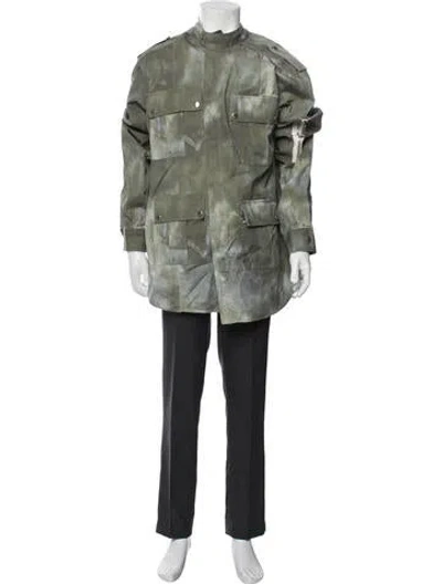 Pre-owned Balmain Tie-dye Print Utility Jacket In Green