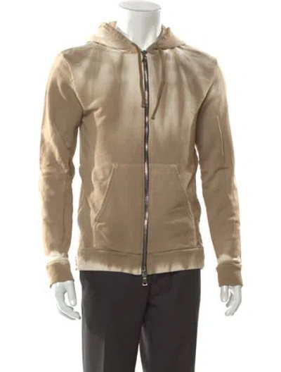 Pre-owned Balmain Tie-dye Print V-neck Hoodie In Neutral