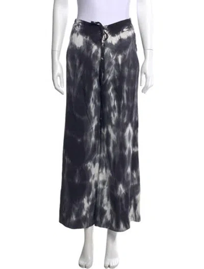 Pre-owned Balmain Tie-dye Print Wide Leg Pants In Blue