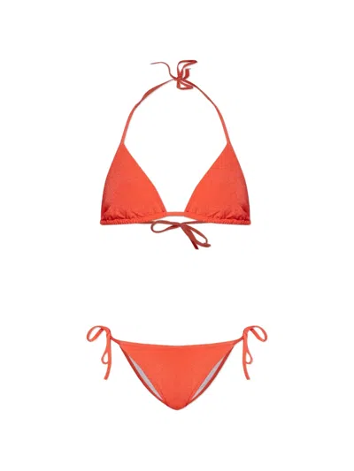 Balmain Tie-side Bikini In Orange