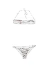 Balmain Tiger-print Bikini In White