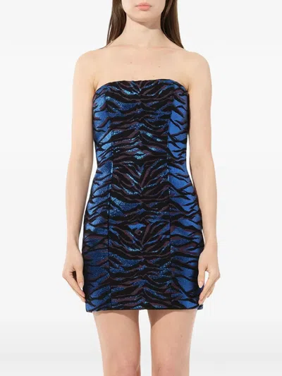 Balmain Tiger-print Strapless Dress In Multi