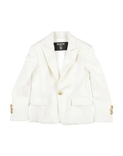 Balmain Babies'  Toddler Boy Blazer Ivory Size 6 Virgin Wool In White